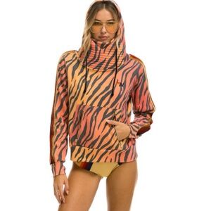 AV Aviator Nation Tiger NINJA hoodie pullover sweatshirt zipper pocket S new
